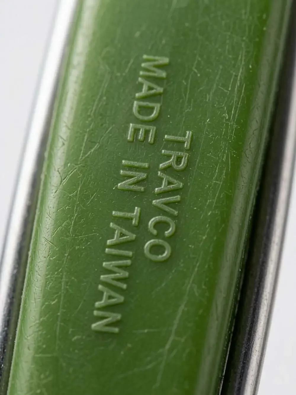Vintage Travco Green Floral Handle Coil Spring Egg Whisk
